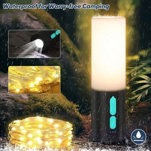 WOSEN Portable <b>Rechargeable</b> Multifunctional Camping Ambiance Outdoor Camping Emergency Charging Treasure Handheld Flashlight - Product Image 5