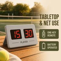 Papan Skor Digital Tenis LED Penghitung Skor Elektronik Papan Skor Elektronik Dioperasikan dengan Baterai dan Remote untuk Latihan di Lapangan