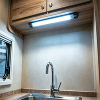 Lumière LED extérieure pour camping-car, caravane, véhicule, motorhome, noire, DC12-28V, 8W, 800lm, IP67, avec interrupteur métallique