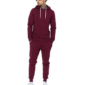Survêtements de jogging respirants à capuche en molleton de coton épais pour hommes, coupe régulière, motif écossais, poches latérales en boucle éponge, taille XXL, avec logo, hiver - Product Image 5