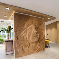 Sculpture murale de sirène en bois de caoutchouc 3D sculpté, design ondulé – Art populaire moderne durable à suspendre pour salon – Personnalisable