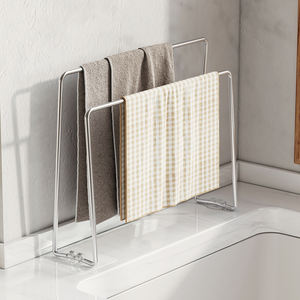 Portasciugamani da <span class=keywords><strong>Cucina</strong></span> e Bagno in Acciaio Inox a Doppio Ripiano, <span class=keywords><strong>Design</strong></span> Funzionale, Vendita all'Ingrosso - Product Image 1
