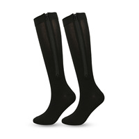 Chaussettes de compression sportives en nylon tricoté transfrontalières, nouvelle collection été, avec fermeture éclair à l'orteil, pour activités de plein air, tube long, course à pied, absorption de la transpiration, ODM