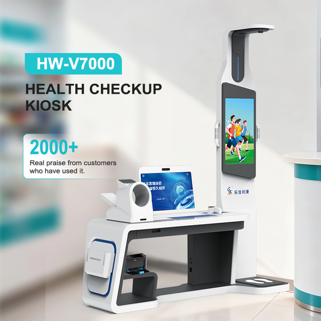 LEKA HW-V7000 Customizable OEM/ODM Medical Full Body LCD Health Checkup Kiosk ABS 0.1kg Accuracy 18.5"+21.5" Display