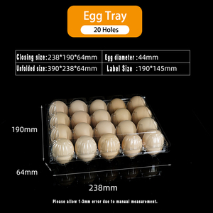 Plateau à œufs portable en PET transparent de qualité alimentaire, anti-buée, anti-statique, anti-choc, RPET, emballage d'œufs personnalisé ODM, vente en gros, directement de l'usine - Product Image 5