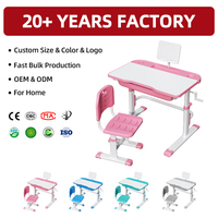 QX80-DLPN01 Ensemble table et chaise réglables pour enfants, idéal pour les devoirs et les études en chambre de fille