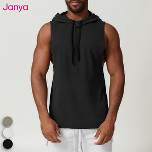 Logo personalizzato abbigliamento Bodybuilding Muscle allenamento Top gilet con <span class=keywords><strong>cappuccio</strong></span> palestra <span class=keywords><strong>senza</strong></span> <span class=keywords><strong>maniche</strong></span> canotta <span class=keywords><strong>felpa</strong></span> con <span class=keywords><strong>cappuccio</strong></span> per gli uomini - Product Image 6