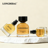 Vente en gros de flacons de parfum vides uniques en verre, 30 ml, 50 ml, 100 ml, flacon de parfum rond en cristal de luxe avec bouchon noir