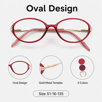 Nuevas Gafas Ópticas de Moda para Mujer, Montura Ovalada Completa TR, Anti Luz Azul, Personalizadas, Venta al Por Mayor