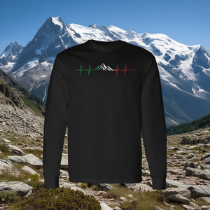 T-shirt à manches longues pour alpiniste, drapeau italien, battement de cœur, alpinisme, escalade - Product Image 3