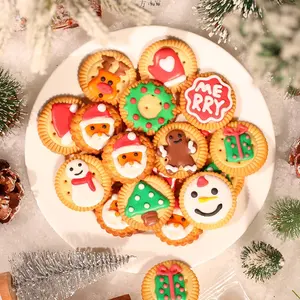 Cute Santa Claus Gingerbread Man <span class=keywords><strong>Christmas</strong></span> <span class=keywords><strong>Cookies</strong></span> Givré Décoré Snacks Texture dure Goût sucré Emballage en vrac Vente en gros - Product Image 6
