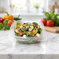 Boîte de rangement alimentaire en plastique PET transparent de 4 oz, emballage en clamshell, contenants transparents à couvercle pour herbes fraîches