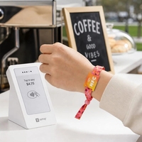 Individuelles RFID-Sublimationsarmband mit PVC-Etikett |   Bargeldloses NFC-Stoffarmband für Veranstaltungen |   Sicherheits-Festival-Ticketband