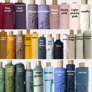 2024 lino estate tessuto fresco di alta qualità stampa 100% morbido all'ingrosso tessuto di lino organico per le signore abbigliamento