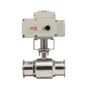 2 Inch Modulating/On Off Type Stainless Steel Ss304 Ss316l Electric Ball Valve Tri Clamp Sanitary 2 Way Motorized Ball Valves