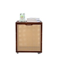Nouveau panier à linge moderne en rotin et bois avec couvercle amovible pour la maison, rangement de vêtements