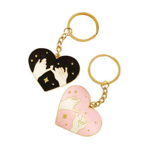 Porte-clés personnalisés en alliage de zinc vintage émaillé, légers et résistants, avec chaîne - Product Image 1