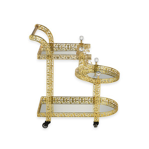 <span class=keywords><strong>Carrello</strong></span> da Pranzo Moderno in Bambù a 3 Ripiani Dorato per Hotel, Matrimoni, Bar e Feste, <span class=keywords><strong>Carrello</strong></span> Portabevande - Product Image 6