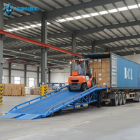 Rampe de chargement mobile en acier pour conteneurs, pour chariots élévateurs, entrepôts, déchargement de camions, rampe hydraulique portable pour cour, robuste et réglable
