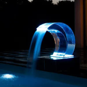 Accessori per piscina cascata a LED cascata di roccia artificiale di vendita calda con luce a Led