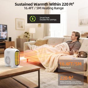 เครื่องทำความร้อนไฟฟ้าขนาดเล็กแบบพกพา ติดตั้งบนพื้น 750W 220V พร้อมรีโมทคอนโทรล หน้าจอ LED ดิจิตอล ปรับความเร็วได้ 3 ระดับ ป้องกันความร้อนเกิน - Product Image 4