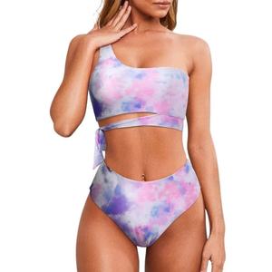 ชุดว่ายน้ำผ้าริบสำหรับผู้หญิง ชุดบิกินี่สองชิ้น สวมใส่สบายและระบายอากาศได้ดี ชุดว่ายน้ำสไตล์เอวสูง - Product Image 2