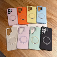 360 °   Étui de téléphone pliable magnétique rotatif pour Samsung S26 Ultra S25 S24 Plus, support métallique, coque en silicone antichoc