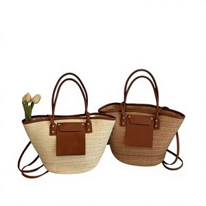 Nuevo Bolso de Hombro de Paja Tejida Calada para Mujer, de Gran Capacidad, con Cierre de Cremallera, Ideal para Viajes de Primavera y Compras al Aire Libre - Product Image 1