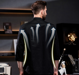 Chaqueta de Chef de manga larga para hombre 2024, uniforme de Chef negro transpirable cómodo, logotipo personalizado, Hotel, restaurante, cafetería, Chef, ropa, abrigo - Product Image 5