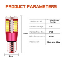 TGZ Sept Couleurs Flash Strobe T10 LED 57SMD W5W 194 168 Ampoule Lumière Intérieure Plaque D'immatriculation Feu De Position Latéral 12V