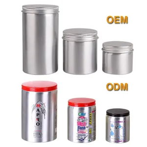 Customized Metal Cosmetic Food Tin 50ml 150ml 200ml 400ml 500ml 1000ml 2000ml Empty Aluminum Candy Cans 100ml Round Aluminum Jar