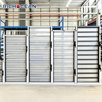 RICHOCEAN Fenêtre à persiennes en aluminium hermétique, étanche, avec ventilation, verre dépoli, volets extérieurs pour climat tropical