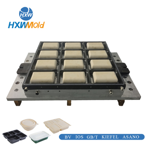 Molde Industrial de Aluminio de Alta Producción con 12 Cavidades, Sistema de Canales Calientes/Fríos, Superficie Pulida para Producción en Masa de Contenedores Cuadrados para Alimentos - Product Image 3