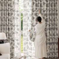 Cortinas de Voile Transparentes Elegantes de Fábrica Qing Xiao, Tul de Poliéster Transpirable para Decoración de Dormitorios y Salas de Estar