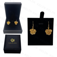 Boucles d'oreilles en émail plaqué or, 12 couleurs, motif fleur suspendue, fleurs préservées pour femme, coffret à bijoux, cadeau romantique, vente en gros