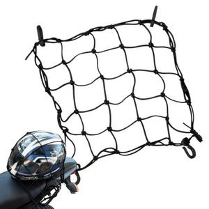 Bolsa de malla para equipaje con cuerda elástica negra, 40x40cm, para almacenamiento de casco de motocicleta y correa de fijación para caja trasera, actualización - Product Image 2
