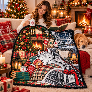Custom Christmas Dragon Coloring <b>Throw</b> Blanket DIY With 24 Color Markers Soft Flannel Graffiti Blanket <b>For</b> <b>Bed</b> Winter Season - Product Image 3