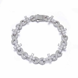 Fine Jewelry Pass Diamond Tester D Color Moissanite Diamond Infinity Mixed Cross <b>Bracelet</b> Vvs 10kt <b>Solid</b> Fine <b>Bracelet</b> - Product Image 1