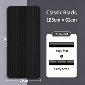 Tapete de Yoga de Goma Ecológico Antideslizante de 5 mm de Grosor, Rectangular, Universal, para Ejercicios de Fitness, Negro, Plegable - Product Image 4