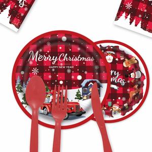 Nouvelles décorations sur le thème de Noël : Ensemble de fournitures de fête jetables en gros - Product Image 3
