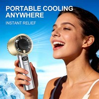 Ventilador de Mano Portátil Recargable USB con Batería, Nuevo, Tres Velocidades, Diseño para Colgar en el Cuello, para Casa, Auto, Hotel