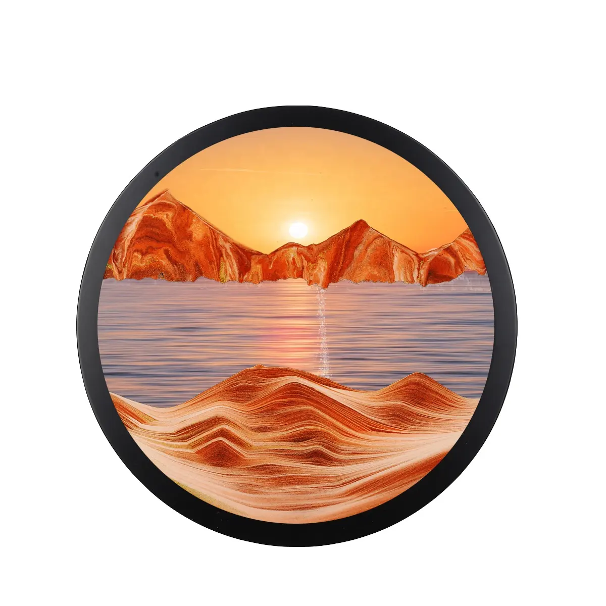 Настенная Песочная картина, Песочная рамка, украшение для гостиной, Круглое стекло, движущееся песочное искусство, 3D украшение для дома, Подарочная коробка, любовь, Европа