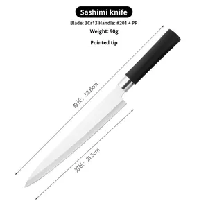 มีดซาชิมิญี่ปุ่น สแตนเลส 21 ซม. มีดทำครัวสำหรับหั่นป<span class=keywords><strong>ล</strong></span>า ซูชิ หั่นเนื้อ สำหรับเชฟ - Product Image 6