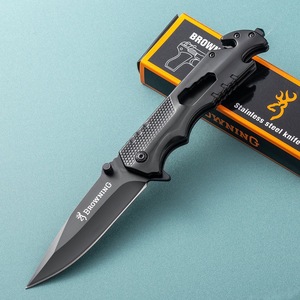 Couteau pliant tactique de survie portable en gros, lame en acier inoxydable personnalisée, logo laser en aluminium pour le camping et le bricolage - Product Image 6