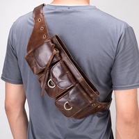 Sac banane en cuir véritable pour hommes, sac banane en cuir, sac à dos de voyage et de randonnée