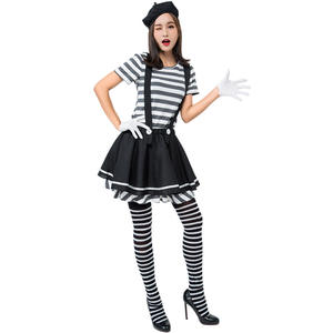 Harlequin Sirkus <span class=keywords><strong>Mime</strong></span> Cirque Clown Jester Kostum Cosplay Pesta Halloween - Product Image 6