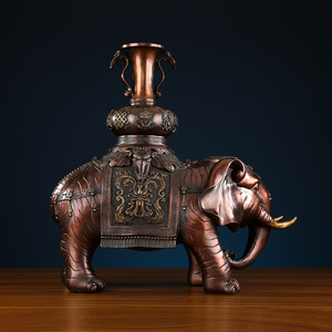 Copper World Brass <b>Elephant</b> Figurine Vase Shape Handmade Home Office Decoration Peace Prosperity Symbol - Product Image 2
