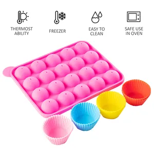 12 Hole Silicone Tray Pop Cake Stick Mould Lollipop Party Cupcake Baking Mold Ice Tray Sphere Maker Chocolate Mold