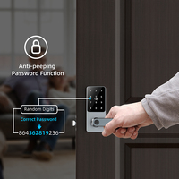 Cerradura Inteligente Wifi con Función de Huella Dactilar, Contraseña, Tarjeta SIM, Control por Teléfono Móvil, Cerradura de Puerta GSM, Estilo de Llave Negra de Lujo, Embalaje para Escuela