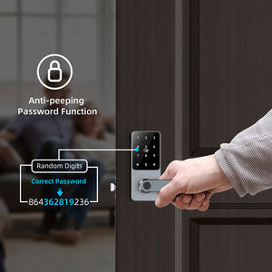 Serrure intelligente Wifi avec fonction de verrouillage par empreinte digitale, mot de passe, carte SIM, contrôle par téléphone portable, serrure de porte GSM, style de clé noir de luxe, emballage scolaire - Product Image 6